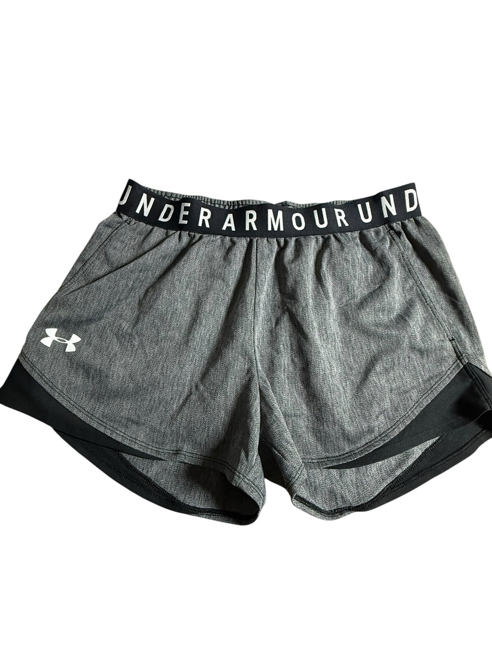 Under Armour Gray Heather Athletic Shorts with Black Waistband